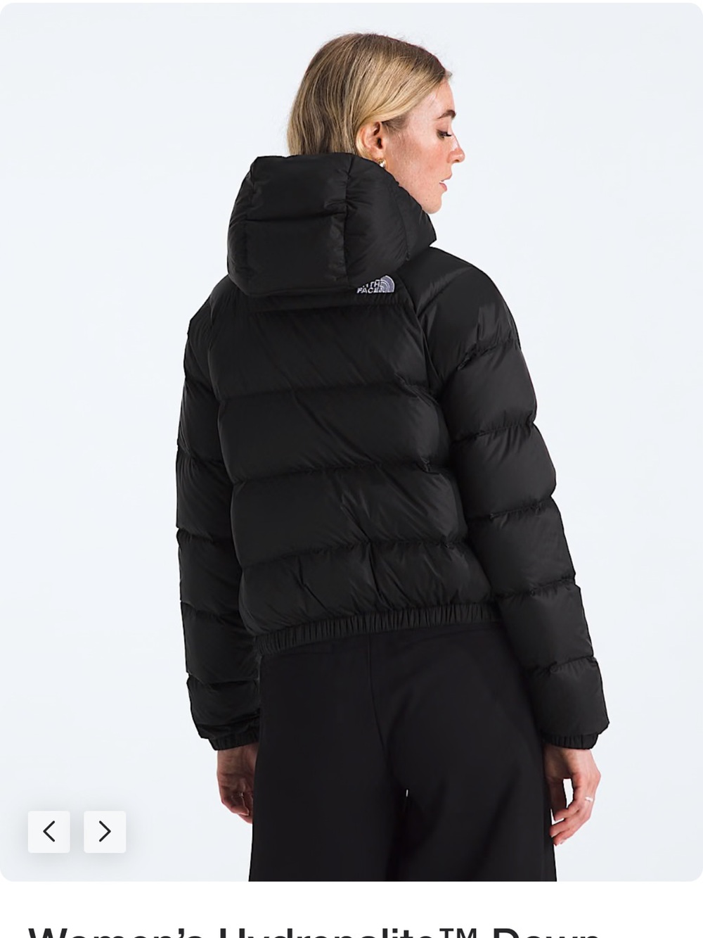 The North Face Womens Hydrenalite Down Hooded Black Puffer Jacket - Picture 6 of 8